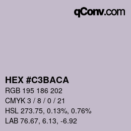 Código de color: HEX #C3BACA | qconv.com