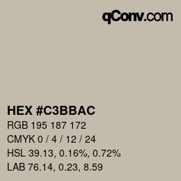 Color code: HEX #C3BBAC | qconv.com