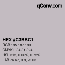 Farbcode: HEX #C3BBC1 | qconv.com