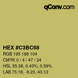 Farbcode: HEX #C3BC68 | qconv.com