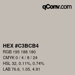 カラーコード: HEX #C3BCB4 | qconv.com