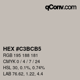 Color code: HEX #C3BCB5 | qconv.com