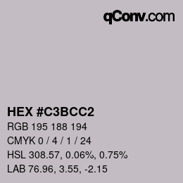 Color code: HEX #C3BCC2 | qconv.com