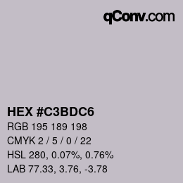 颜色代码: HEX #C3BDC6 | qconv.com