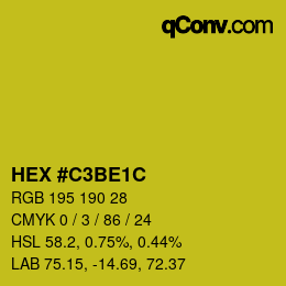 Color code: HEX #C3BE1C | qconv.com