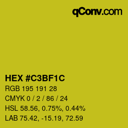 Color code: HEX #C3BF1C | qconv.com