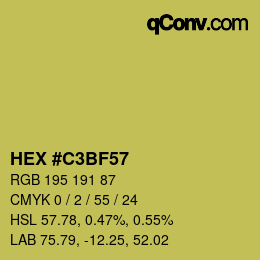 カラーコード: HEX #C3BF57 | qconv.com