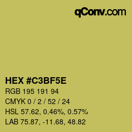 Código de color: HEX #C3BF5E | qconv.com