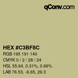 Color code: HEX #C3BF8C | qconv.com