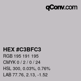 カラーコード: HEX #C3BFC3 | qconv.com
