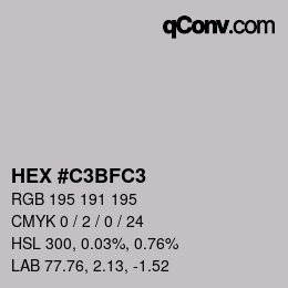 カラーコード: HEX #C3BFC3 | qconv.com