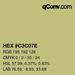 Color code: HEX #C3C07E | qconv.com