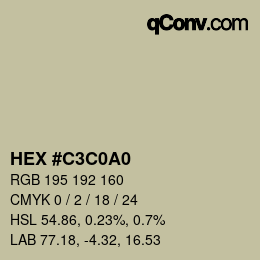 Color code: HEX #C3C0A0 | qconv.com