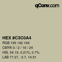Color code: HEX #C3C0A4 | qconv.com