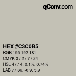 Color code: HEX #C3C0B5 | qconv.com