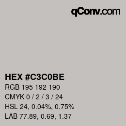 Color code: HEX #C3C0BE | qconv.com
