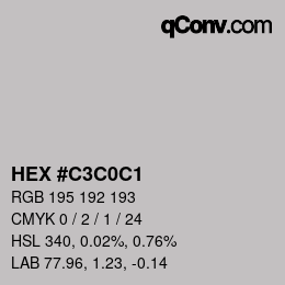 Color code: HEX #C3C0C1 | qconv.com