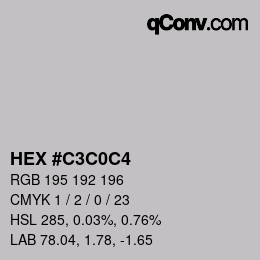 Color code: HEX #C3C0C4 | qconv.com