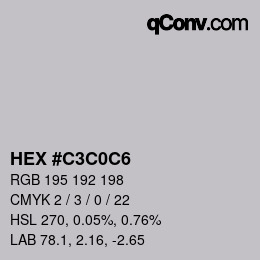 Color code: HEX #C3C0C6 | qconv.com