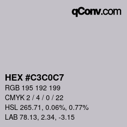Color code: HEX #C3C0C7 | qconv.com