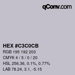 Color code: HEX #C3C0CB | qconv.com