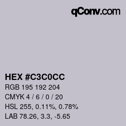 Color code: HEX #C3C0CC | qconv.com