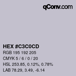 Color code: HEX #C3C0CD | qconv.com