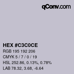 Color code: HEX #C3C0CE | qconv.com