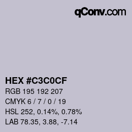 Color code: HEX #C3C0CF | qconv.com