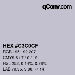 Color code: HEX #C3C0CF | qconv.com