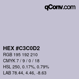 Color code: HEX #C3C0D2 | qconv.com