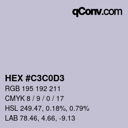 Color code: HEX #C3C0D3 | qconv.com