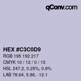 Color code: HEX #C3C0D9 | qconv.com