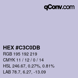 Color code: HEX #C3C0DB | qconv.com