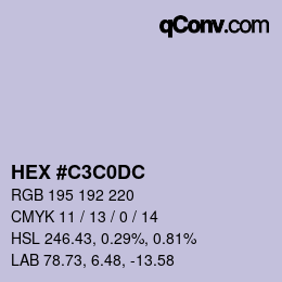 Color code: HEX #C3C0DC | qconv.com