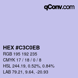 Color code: HEX #C3C0EB | qconv.com