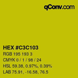 Color code: HEX #C3C103 | qconv.com