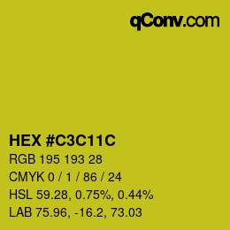 Color code: HEX #C3C11C | qconv.com