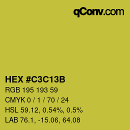 カラーコード: HEX #C3C13B | qconv.com