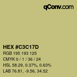 Color code: HEX #C3C17D | qconv.com