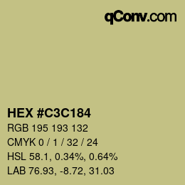 カラーコード: HEX #C3C184 | qconv.com