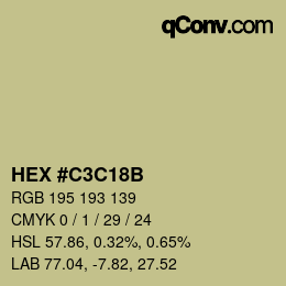 Color code: HEX #C3C18B | qconv.com