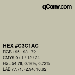 颜色代码: HEX #C3C1AC | qconv.com