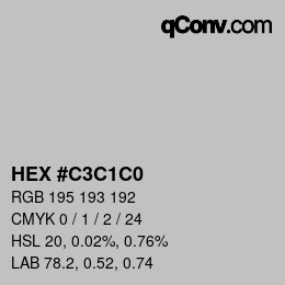 Color code: HEX #C3C1C0 | qconv.com