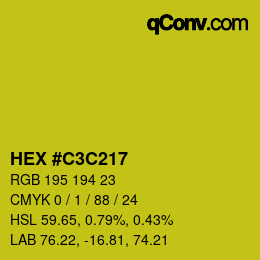 Color code: HEX #C3C217 | qconv.com