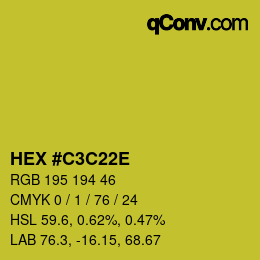 Color code: HEX #C3C22E | qconv.com