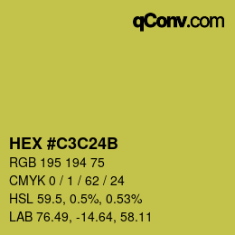 Color code: HEX #C3C24B | qconv.com
