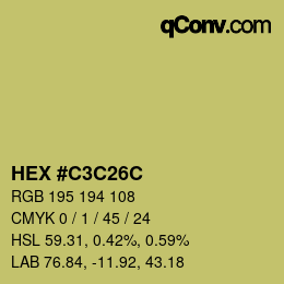 Color code: HEX #C3C26C | qconv.com