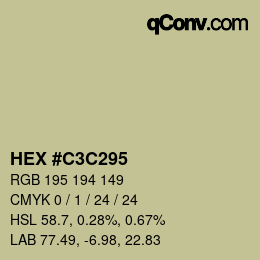 Farbcode: HEX #C3C295 | qconv.com