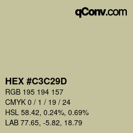 Color code: HEX #C3C29D | qconv.com